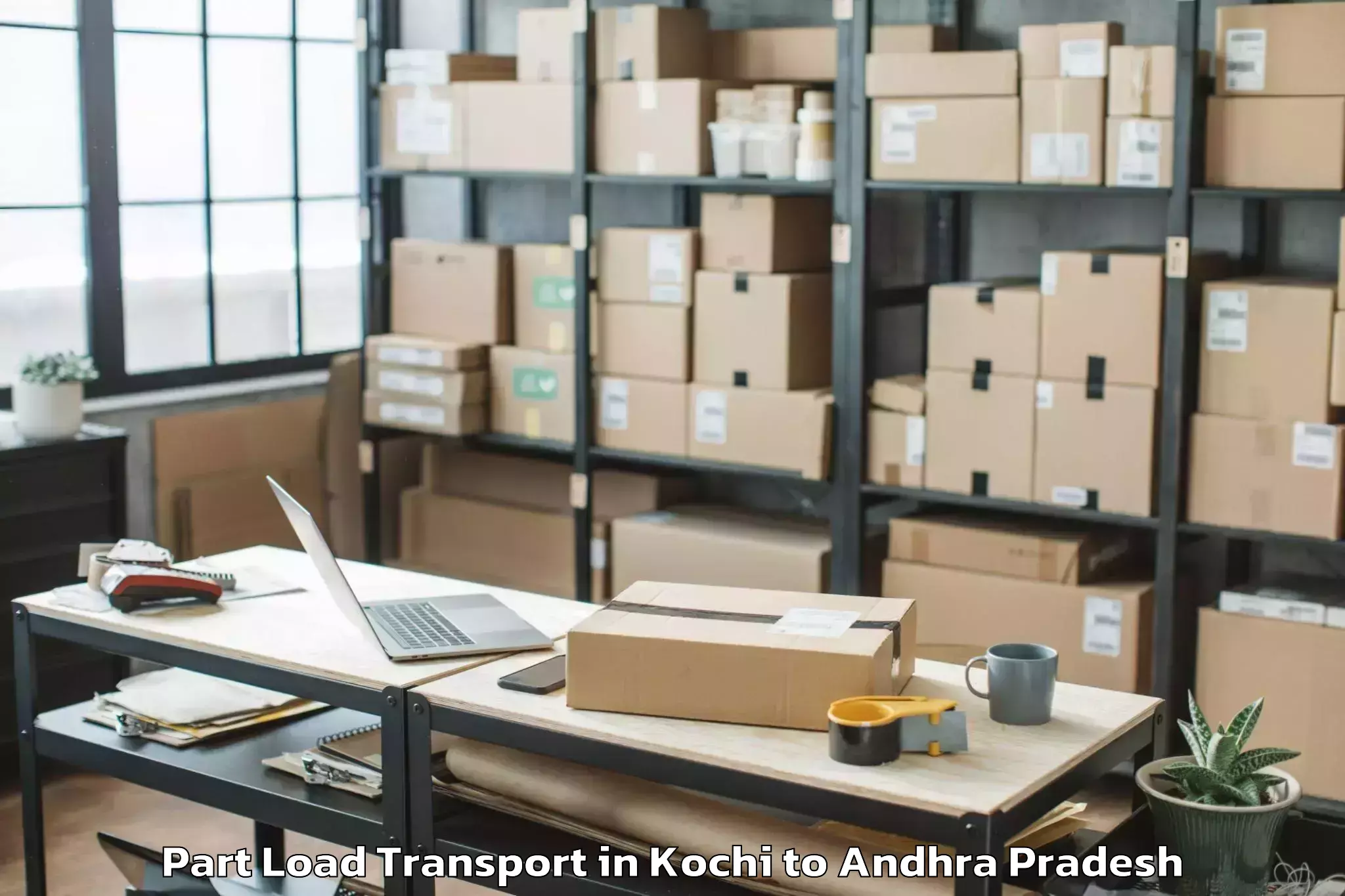 Kochi to Kirlampudi Part Load Transport Booking